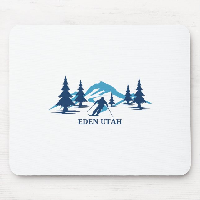 Eden Utah Ski Resort Skiing Skier  Mouse Pad (Front)