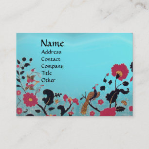 EDEN / WHIMSICAL GARDEN ,blue aquamarine Business Card