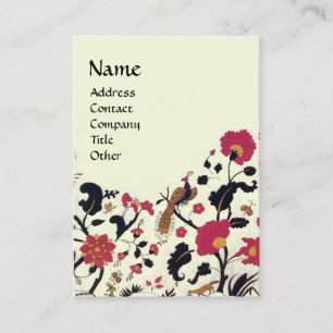 EDEN / WHIMSICAL GARDEN Red BlacK White Floral Business Card