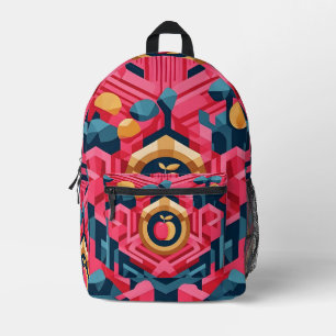 "Edenic Geometry" Printed Backpack