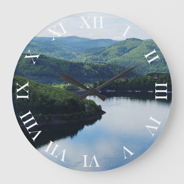 Edersee Aussicht von Schloß Waldeck Large Clock (Front)