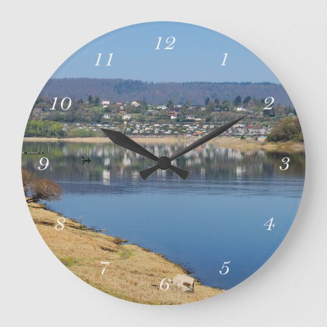 Edersee Bay near Bringhausen Large Clock (Front)