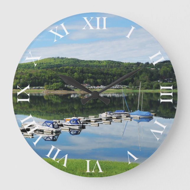 Edersee Bucht bei Scheid Large Clock (Front)