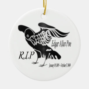 Edgar Alan Poe The Raven Ceramic Tree Decoration