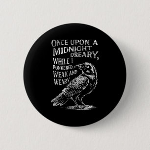 Edgar Allan E Em The Raven Line Edgar Allan E Gift 6 Cm Round Badge