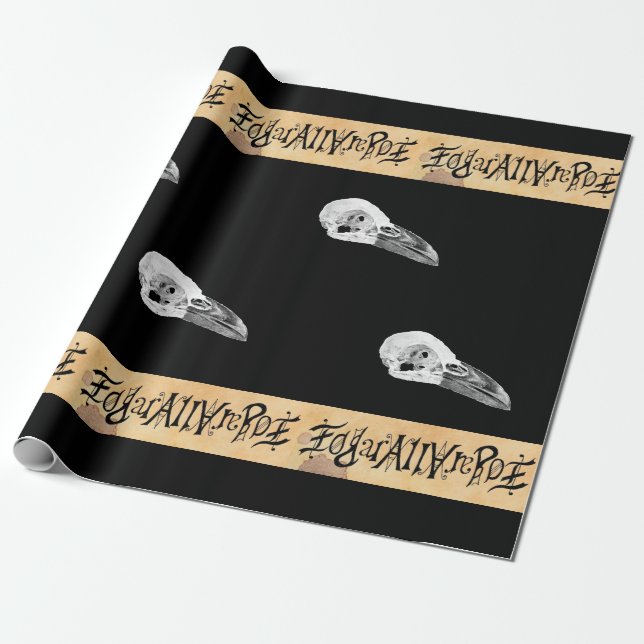 Edgar Allan Poe Ambigram Wrapping Paper (Unrolled)