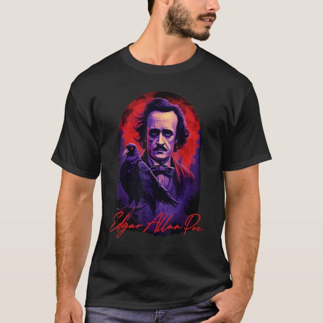 Edgar Allan Poe American Literature Raven Gothic P T-Shirt (Front)