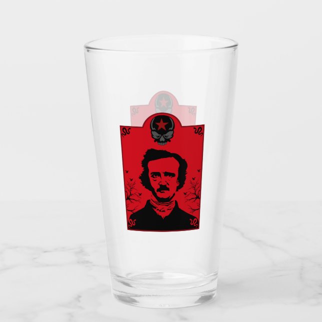 Edgar Allan Poe Art Gift Glass (Front)