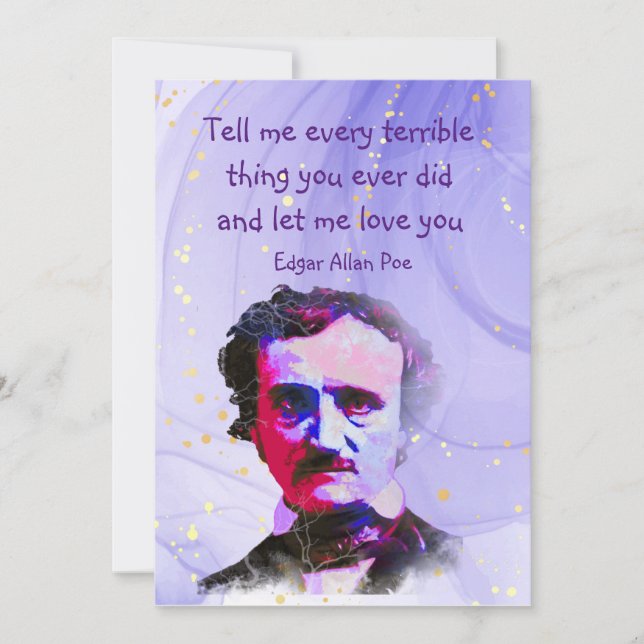 Edgar Allan Poe Author Writer Poet Love Quote  (Front)