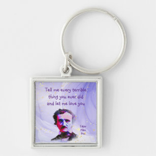 Edgar Allan Poe Author Writer Poet Love Quote  Key Ring