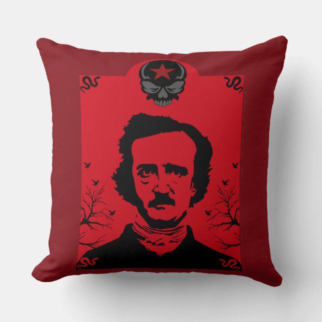 Edgar Allan Poe Black Raven Cushion (Front)