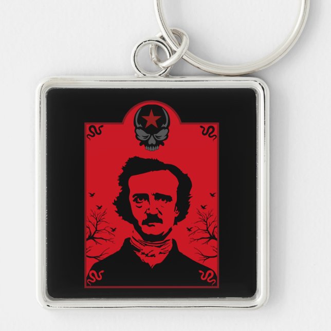Edgar Allan Poe Black Raven Key Ring (Front)