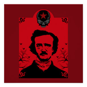 Edgar Allan Poe Black Raven Poster