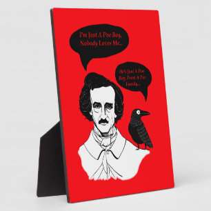 Edgar Allan Poe Boy and Raven Plaque