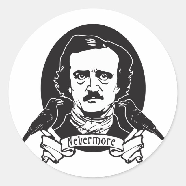 Edgar Allan Poe Classic Round Sticker (Front)