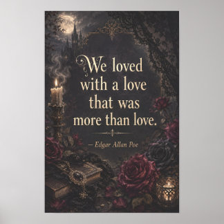 Edgar Allan Poe Dark Romance Quote Annabel Lee Poster