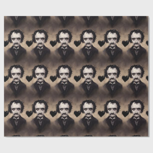 Edgar Allan Poe Goth Valentine's Day Wrappin Paper