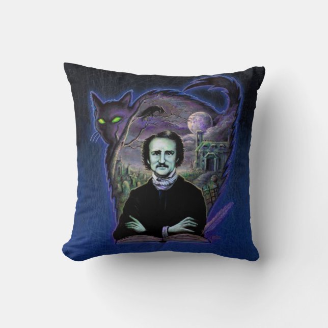 Edgar Allan Poe Gothic Cushion (Front)
