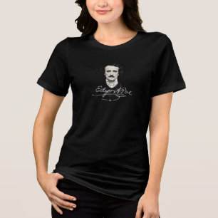 Edgar Allan Poe Gothic Halloween Signature Women's Tri-Blend Shirt