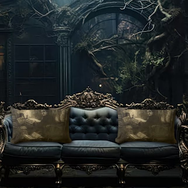 Edgar Allan Poe Gothic Lumbar Cushion (Creator Uploaded)