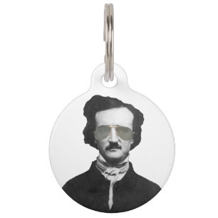 Edgar Allan Poe in Sunglasses Personalised Pet Tag