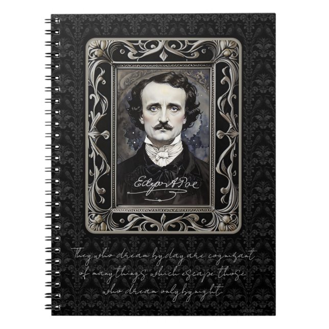 Edgar Allan Poe Personalised Goth Halloween Dream Notebook (Front)