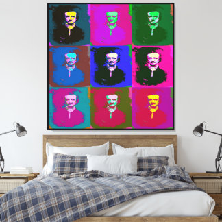 Edgar Allan Poe Pop Art Canvas Print
