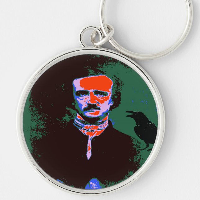 Edgar Allan Poe Pop Art Key Ring (Front)