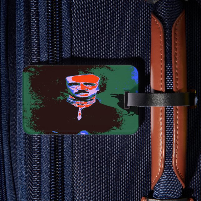 Edgar Allan Poe Pop Art Luggage Tag (Back Insitu 2)