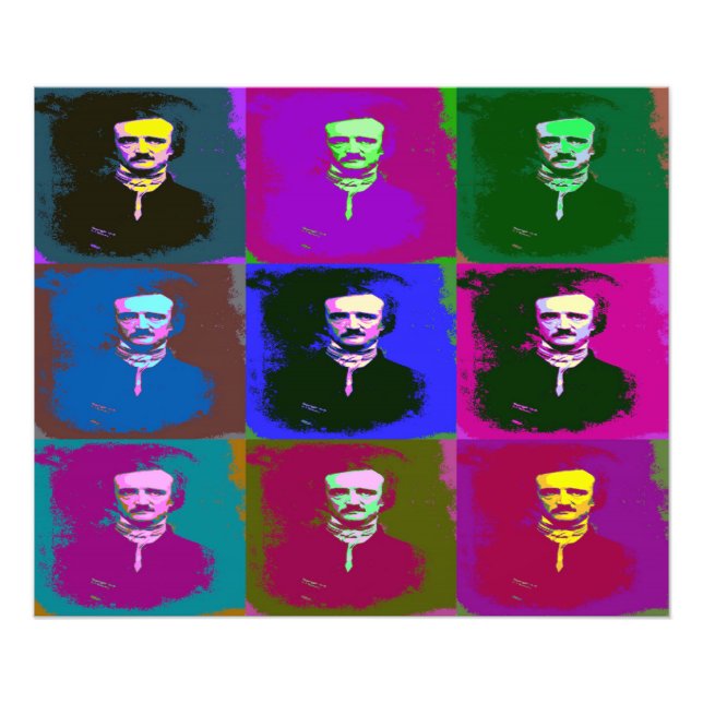 Edgar Allan Poe Pop Art Photo Print (Front)