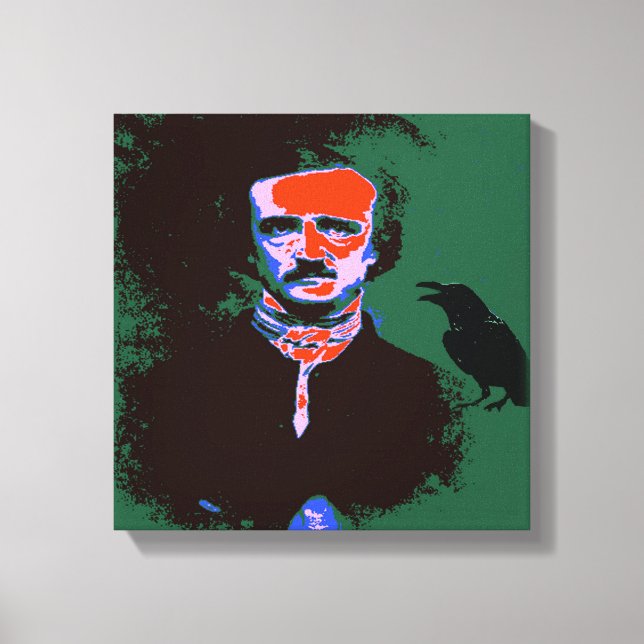 Edgar Allan Poe Pop Art Portrait Canvas Print (Front)