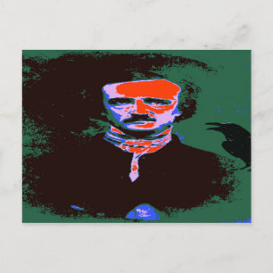 Edgar Allan Poe Pop Art Postcard