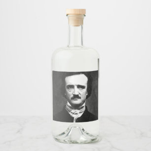Edgar Allan Poe Portrait Liquor Bottle Label