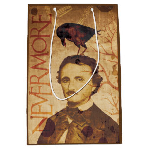 Edgar Allan Poe Quoth the Raven Nevermore Medium Gift Bag