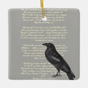 Edgar Allan Poe "Raven" Ceramic Ornament