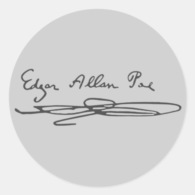 Edgar Allan Poe Signature Classic Round Sticker (Front)