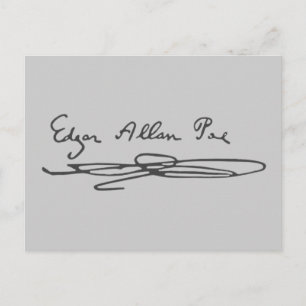 Edgar Allan Poe Signature Postcard