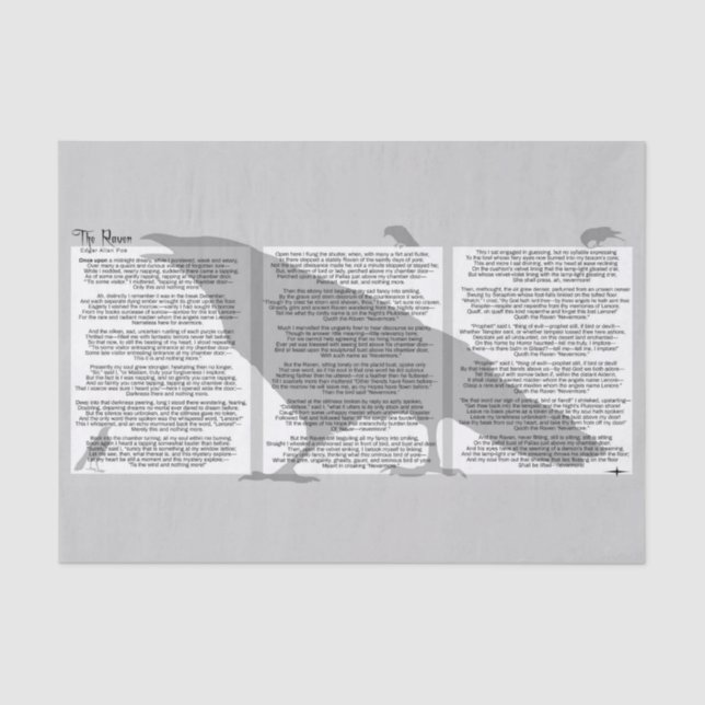 Edgar Allan Poe The Raven Tissue Paper (Front)