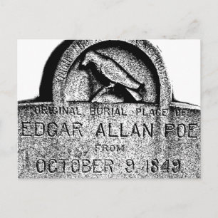 Edgar Allan Poe Tombstone. Creepy Halloween Images Postcard