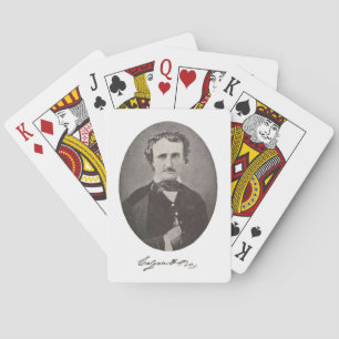 Edgar Allan Poe with Signature Playing Cards