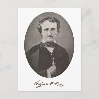 Edgar Allan Poe with Signature Postcard