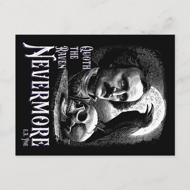Edgar Allan Poe's Raven Nevermore Postcard (Front)