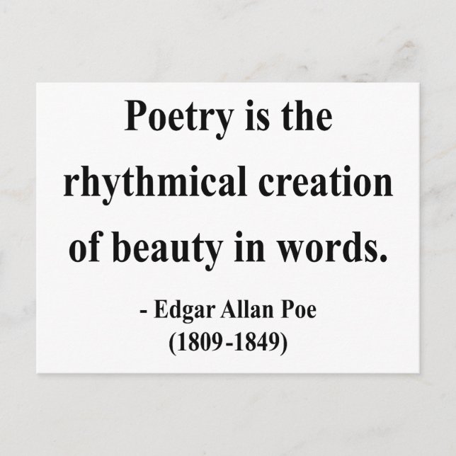 Edgar Allen Poe Quote 5a Postcard (Front)