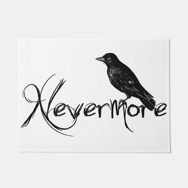 Edgar Allen Poe Raven Nevermore Halloween Doormat (Front)