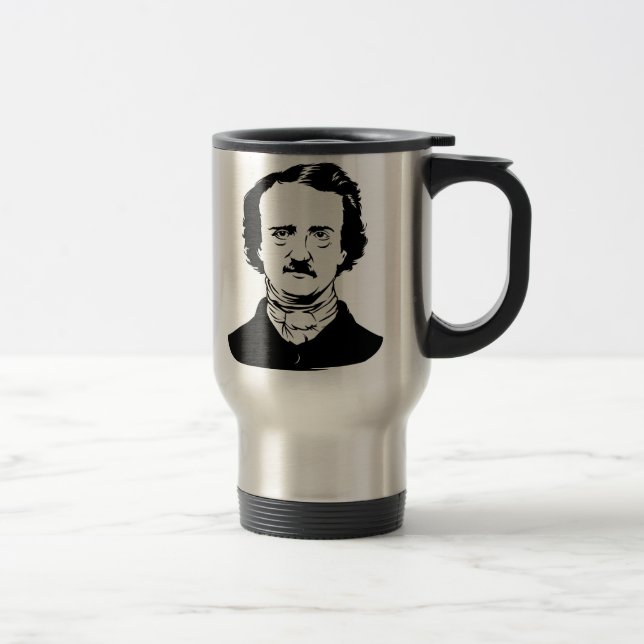 Edgar Allen Poe Raven Travel Mug (Right)