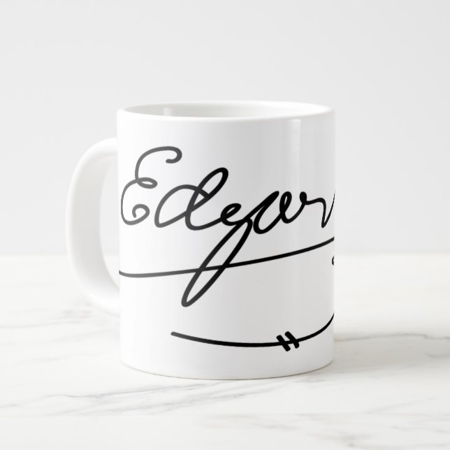 Edgar Allen Poe Signature Large Coffee Mug (Front Left)