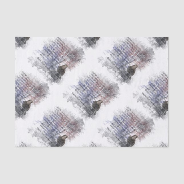 Edgar Allen Poe The Raven Bird Halloween Poem Tissue Paper (Front)