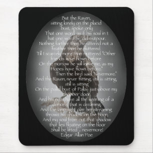 Edgar Allen Poe "The Raven" Halloween Poem bird Mouse Pad