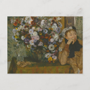 Edgar Degas   A Woman Seated beside a Vase of Flow Postcard