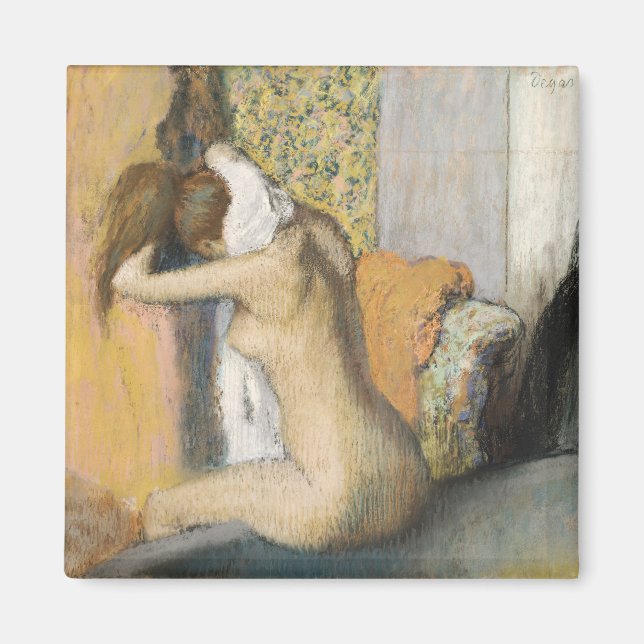 Edgar Degas | After the Bath, Woman Drying Neck Magnet (Front)